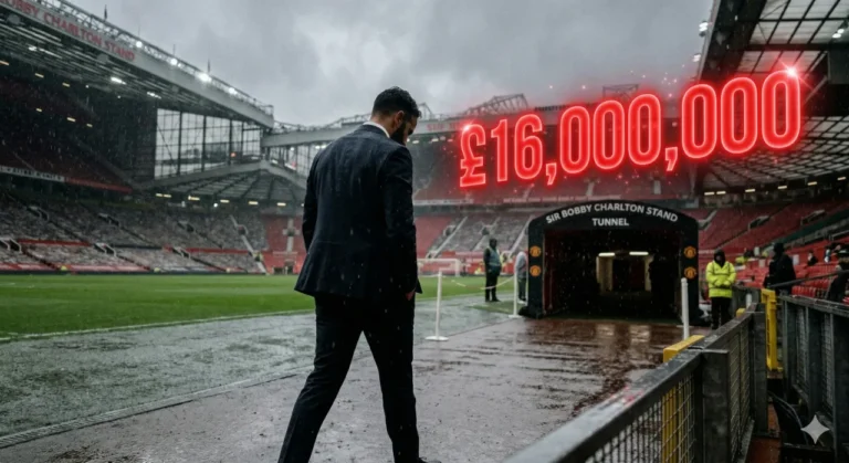 O técnico Rúben Amorim vestindo um terno escuro do Manchester United