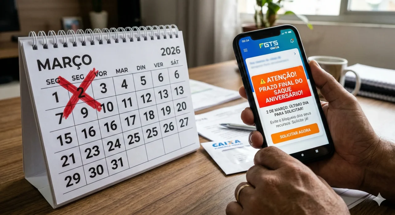 Um calendário de mesa marcando o mês de março com um grande X