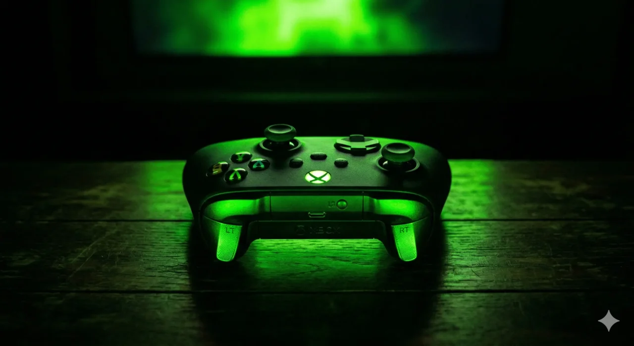 controle-xbox-escuro-misterio-luz-tv-verde