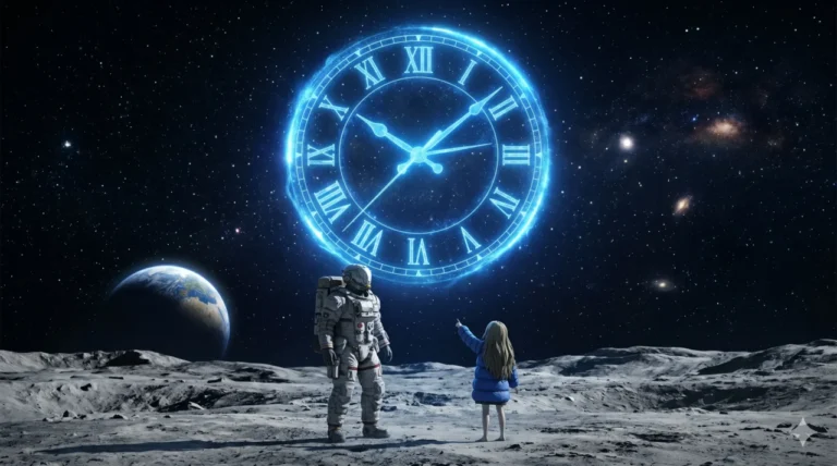 astronauta-pragmata-olhando-relogio-gigante-espaco-tempo-jogo-1200px