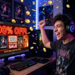 gamer-comemorando-desconto-jogos-bandai-namco-pc-steam-1200px