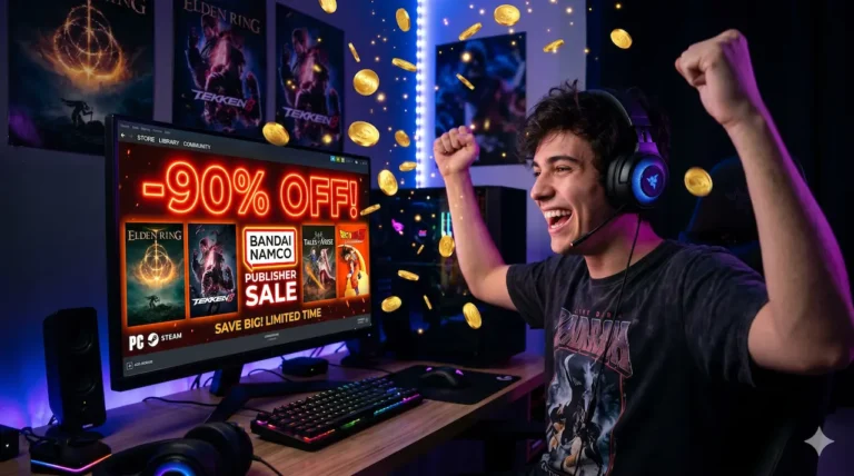 gamer-comemorando-desconto-jogos-bandai-namco-pc-steam-1200px