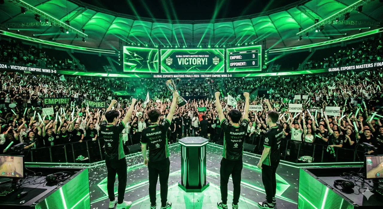 jogadores-comemorando-palco-arena-luzes-neon-vitoria-esports