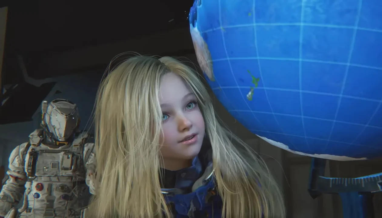 pragmata-loirinha-vendo-um-globo-terrestre